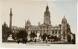 1949 RPPC Postcard, Municipal Buildings and Cenotaph, Glasgow - £10.37 GBP