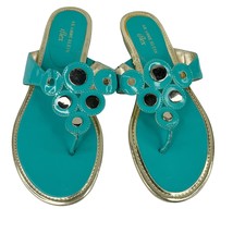 AK Anne Klein Achazie Thong Sandals Turquoise Silver Studs 7.5 - $35.00
