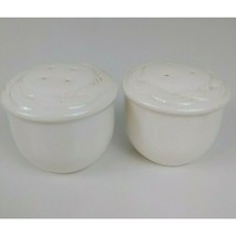 Vintage Retro White Ceramic Salt and Pepper Shakers 2.5&quot; - £3.05 GBP