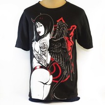 Ogabel Og Abel Mens Black T-Shirt Dark Angel Red Graphic Tattoo Large - $19.79