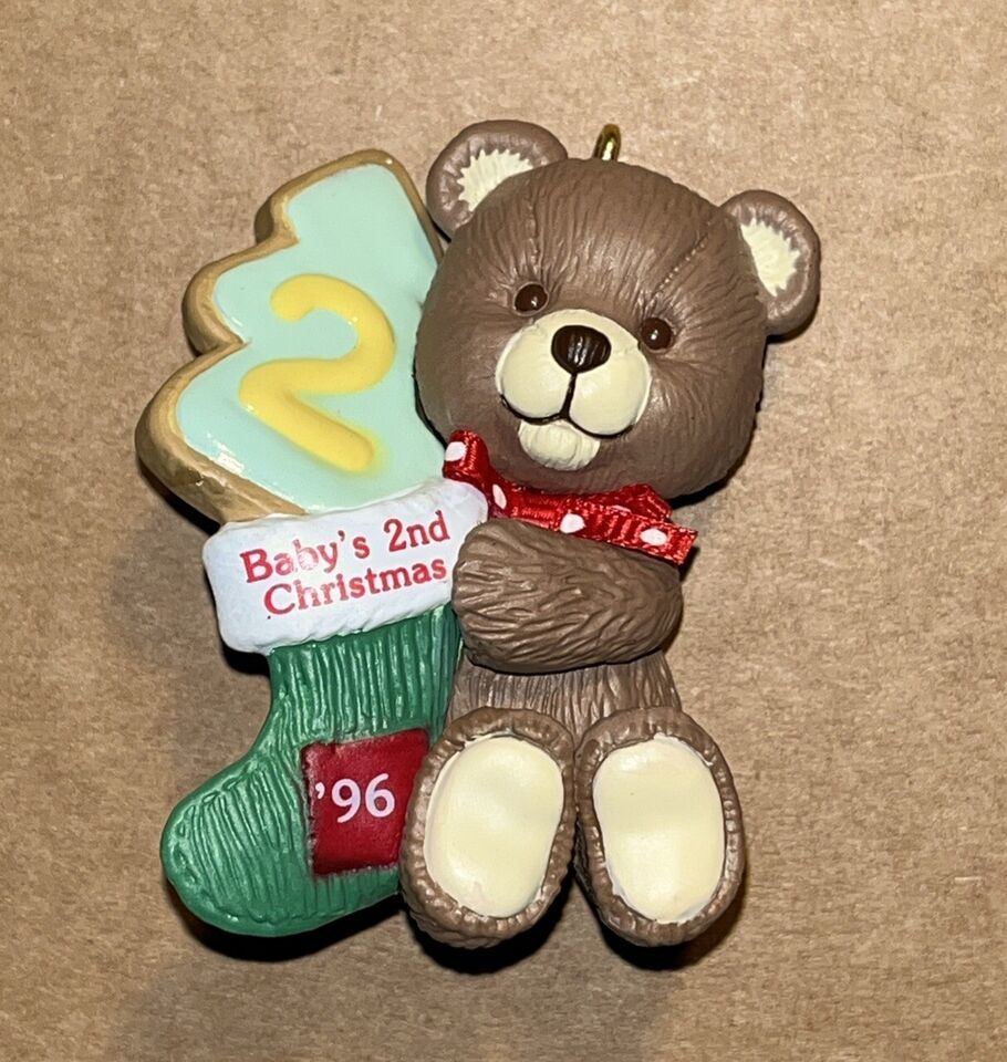 Vintage 1996 Hallmark Keepsake &quot;Baby’s Second Christmas&quot; Ornament W/ Ted... - $4.00