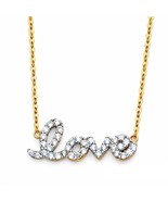 14K Two Tone Gold &quot;Love&quot; Necklace - $396.26 CAD
