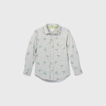 Cat &amp; Jack™ Boys&#39; Dino Long Sleeve Button-Down Shirt Size XL Husky - 100% Cotton - £2.76 GBP