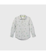 Cat & Jack™ Boys' Dino Long Sleeve Button-Down Shirt Size XL Husky - 100% Cotton - £2.72 GBP