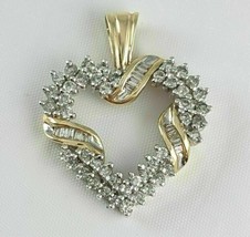 3Ct Rund Schliff Künstlicher Diamant Herzanhänger 14k Gelb Vergoldet - £112.39 GBP