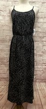 Old Navy Womens Midi Dress Black Gray Animal Print Spaghetti Straps Size... - $39.00