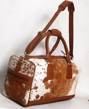 100% Real Cowhide Hair on Leather Travel / Duffel Bag weekender bag - $166.05