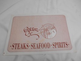 Old Vtg 1984 Golden Ox Restaurant Advertising Placemat Steaks Seafood Spirits - £15.78 GBP