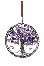 Amethyst Tree of Life Dream Catcher Hanging Ornament Handmade Purple Dream Catch - £23.17 GBP