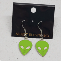 Albert Elovitz Inc. Green Alien Head Earrings Pierced Ears - £35.08 GBP