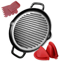 Cast Iron Grill Pan 12.6 inch Pre-Seasoned Cast Iron Griddle pan Dual Handles Ca - $109.79