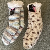 2 Pairs Cuddle Duds Sherpa Lined Lounge Cozy Socks Fits Shoe Size 4-10  Nwt - £13.53 GBP