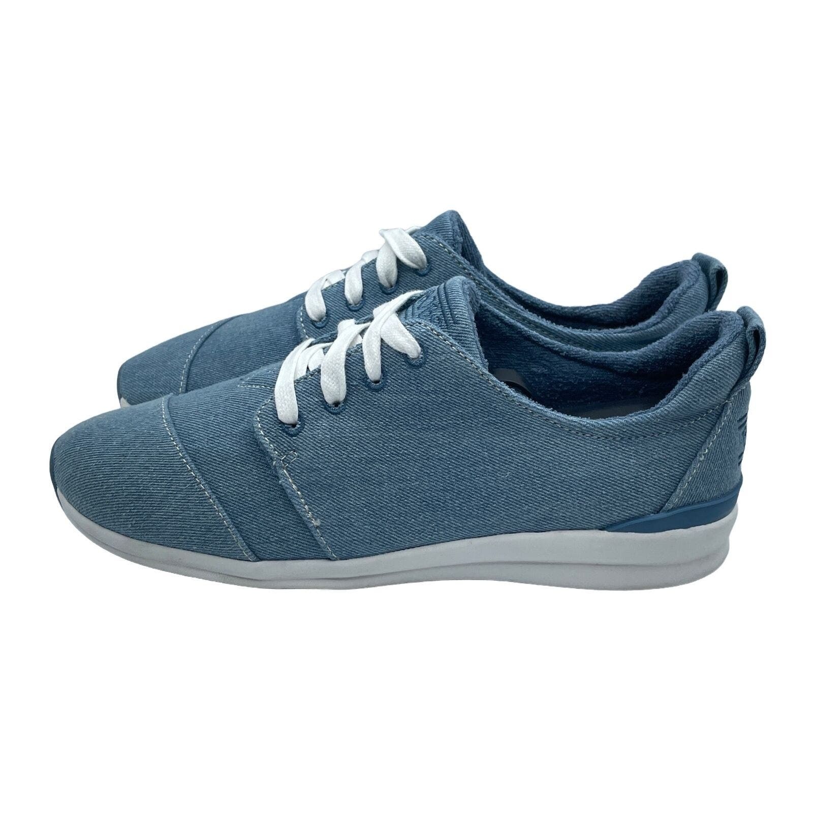 Primary image for Bobs Skechers Phresh Denim Glory Canvas Lace Up Blue Shoes Womens Size 9.5