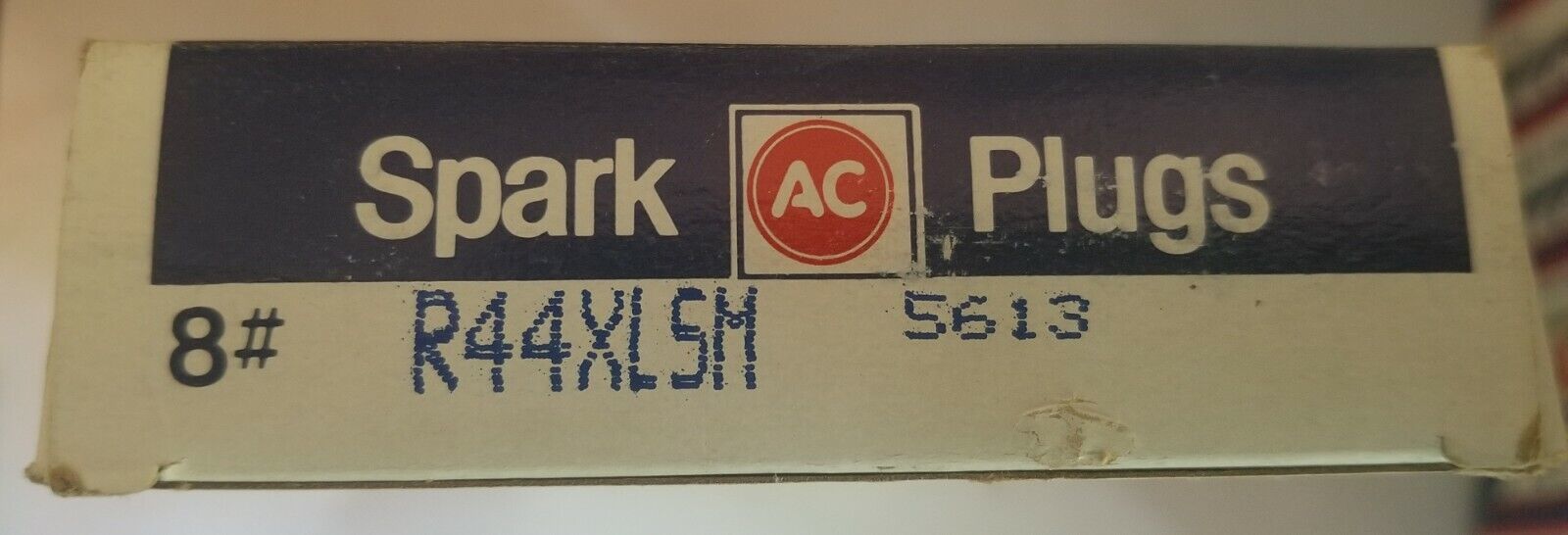 One(1) Vintage Box of Eight(8) NOS AC-Delco Spark Plugs R44XLSM 5613