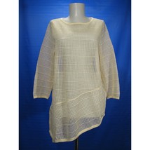 CHICOS Travelers Sz 1 Asymmetric Sheer Texture Top Sweater NWT $79 - $16.34