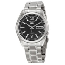 Seiko 5 SNKL55K1 Automatic Day Date Black Dial Stainless Steel Watch Men&#39;s - £109.74 GBP