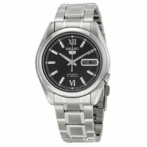 Seiko 5 SNKL55K1 Automatic Day Date Black Dial Stainless Steel Watch Men&#39;s - £109.05 GBP