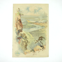 Victorian Trade Card LARGE Clarks ONT Thread View From Lookout Mountain ... - $29.99