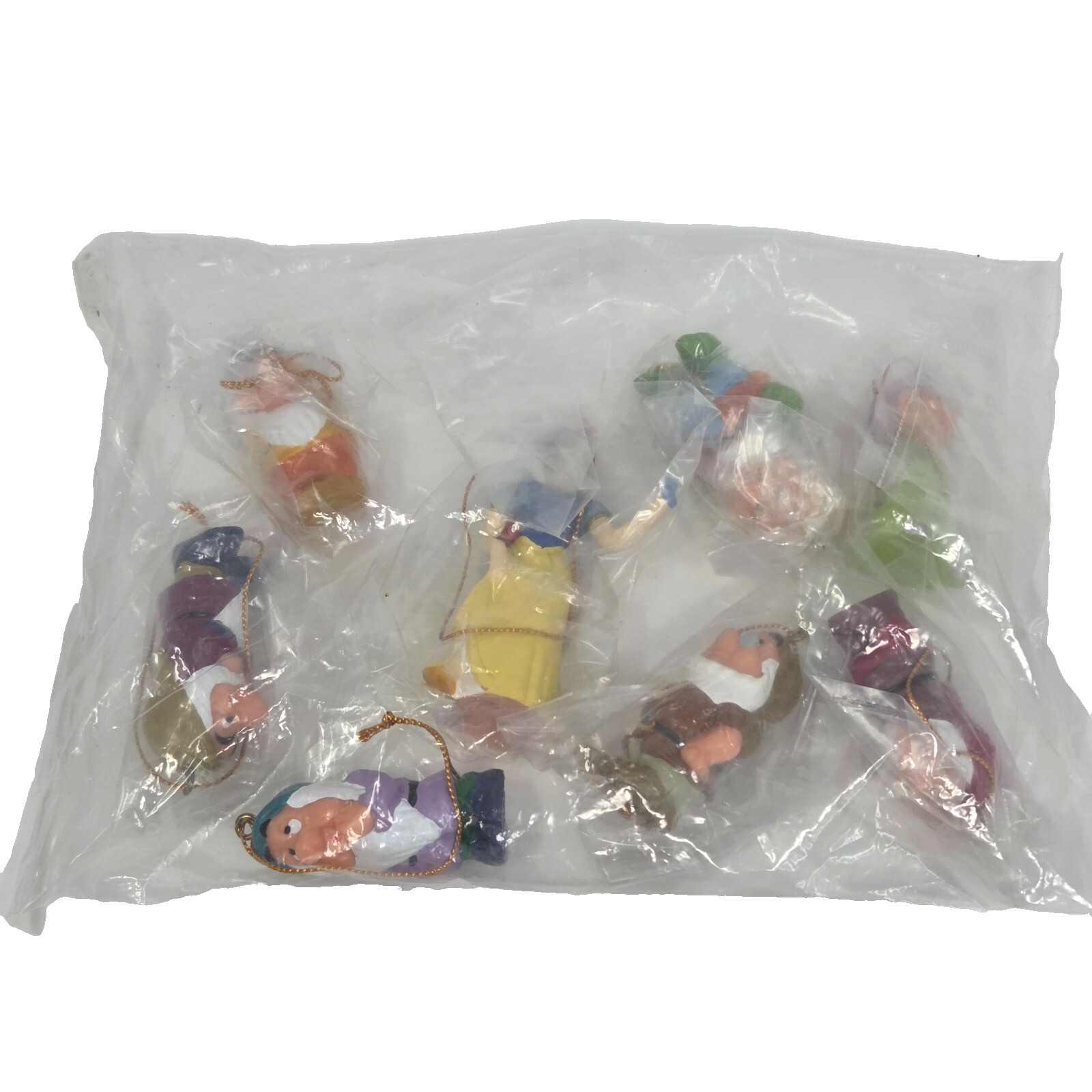 VINTAGE DISNEY SNOW WHITE 7 SEVEN DWARFS SET CHRISTMAS TREE ORNAMENTS NE... - $19.00