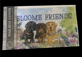 Welcome Friends Dogs Pet Lover Magnetic Fit Standard Mailbox Cover Summer Spring - £34.59 GBP