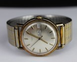 vintage Timex men&#39;s watch MECHANICAL gold tone band 25618 10680 1980 win... - $34.99