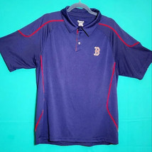 Reebok Polo Shirt Men Size Large Boston Red Sox Blue Athletic lightweight - £9.52 GBP
