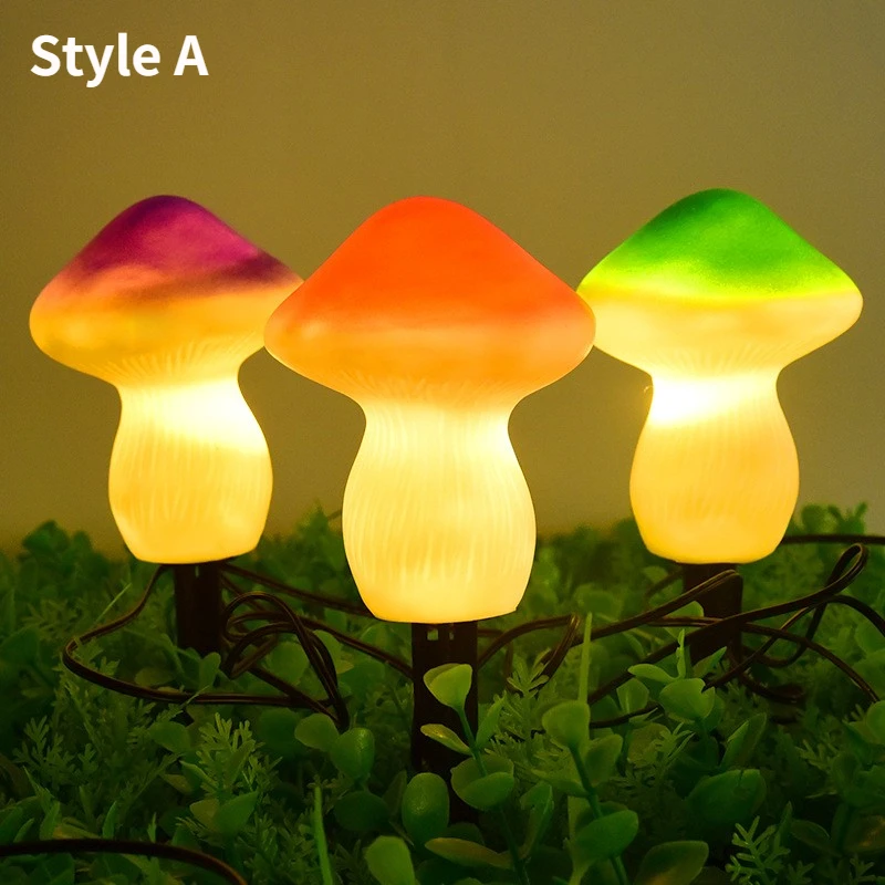 LED Solar Lights Waterproof Cute Mushroom Solar  Garden Light Fairy Gar Solar St - £153.39 GBP