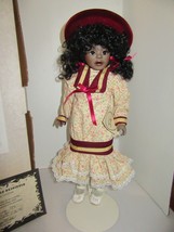 1990 Maryse Nicole 19&quot; Alexa Black Porcelain Doll 97/500 W/Stand &amp; Coa Iob - £33.53 GBP