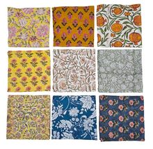 10 Pc Mix Lot Hand Block Print Napkin 100% Cotton Napkin Hand Block Printed Napk - £11.19 GBP