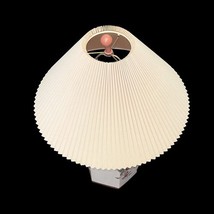 Vtg 28" Floral Ceramic Table Lamp w/ Pleated Shade – Underwriters Laboratories image 6