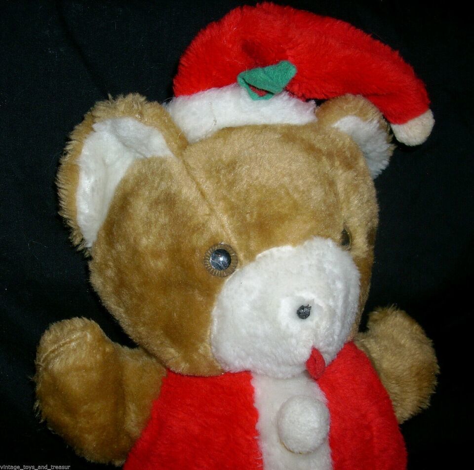 18" VINTAGE DAN DEE SANTA TEDDY BEAR BABY CHRISTMAS STUFFED ANIMAL