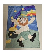 St. Patricks Day Leprechaun Rainbow Gold House Flag Banner Indoor Outdoor - $13.05 CAD