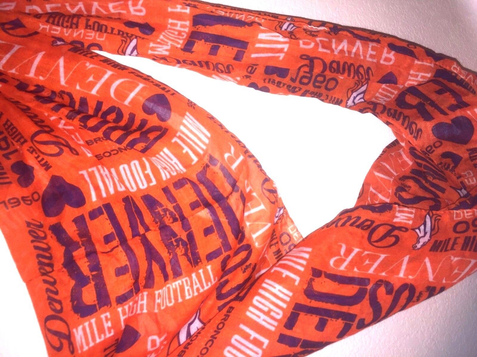 NFL 2025  Women&#39;s DENVER BRONCOS FAN ORANGE BLUE LOGO SHEER INFINITY SCA... - $14.70