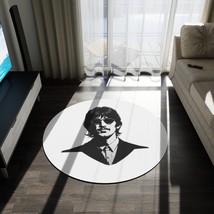 Ringo Starr Pop Art Portrait Round Rug, 60&quot; x 60&quot;, Beatles Drummer, Home Decor P - £118.94 GBP