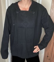 KSUBI embroidered Sweatshirt Sz M Linen cotton black - £69.28 GBP