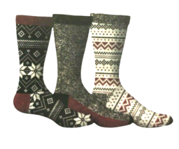 Mens Gift Box 3 Pair Sock Sizes 10-13 Fair Isle Snowflake Christmas Gift... - £24.91 GBP