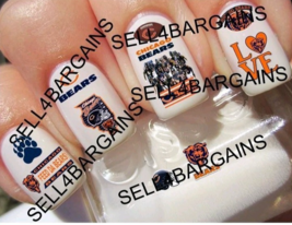 2025 Chicago Bears Promo 12 Different Designs》Salon Quality Nail Art Decals - $11.75