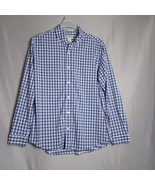 L.L. Bean Shirt Mens Large Slightly Fitted Blue/White Plaid Long Sleeve ... - $425.72 MXN