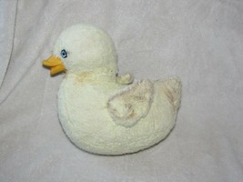 Vintage Stuffed Plush Yellow Duck with Blue Eyes and Rubber Beak Mouth Snout - £47.47 GBP