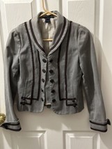 Marc Jacob’s Military Crop Jacket Y2K Brown Accents Size 4  Sewed On Buttons - £22.17 GBP