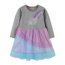 NEW Rainbow Sequin Girls Long Sleeve Tutu Dress 2T 3T 4T 5T 6 7 - $12.99