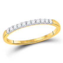 14k Yellow Gold Womens Round Diamond Wedding Anniversary Band Ring 1/6 Ctw - £272.73 GBP