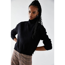 New Free People Aubrey Cashmere Turtleneck Sweater $158 X-SMALL Black - £62.15 GBP