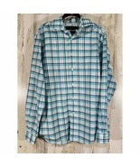 The Mens Store Bloomingdales Button Front Shirt Blue Plaid Non Iron Medi... - £16.22 GBP