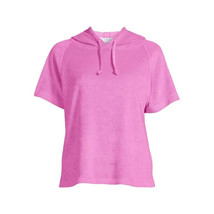 Time And Tru Women&#39;s Hoodie Sweatshirt with Short Sleeve Purple Size XL(... - £15.76 GBP
