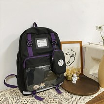 Two-piece Ring Buckle Bae Women Backpack Fashion College Shoulder Student Bag Cu - £37.82 GBP