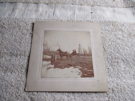 Antique Vintage Oil Well Horse and Buggy Black and White Photograph - £31.84 GBP