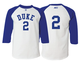 Duke Blue Devils Style Raglan T-Shirt/Jersey Cam Reddish - £23.59 GBP+