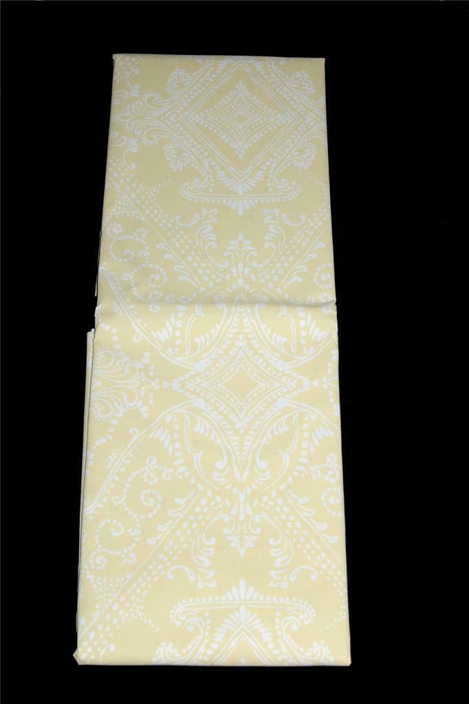 LENOX Butter Yellow Scroll Medallion Vinyl Flannel Back Tablecloth NIP U... - $20.99+
