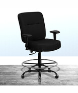 Black Fabric 400LB Draft Chair WL-735SYG-BK-AD-GG - $585.78 CAD